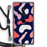 Memphis Shapes Pink: Sony Xperia XZ2 Transparant Hoesje met koord