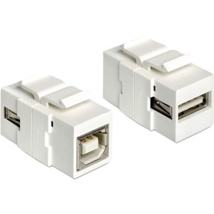 DeLOCK Keystone Module USB 2.0 A naar USB 2.0 B aansluiting keystone module voor Keystone houders met 19,2x14,9 mm