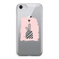 Zwart-wit cactus: iPhone 8 Transparant Hoesje