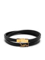 Saint Laurent bracelet en cuir à tour multiples - Noir - thumbnail