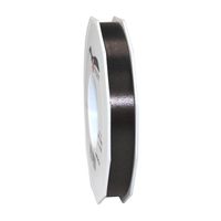 1x Luxe zwarte kunststof lint rollen 1,5 cm x 91 meter cadeaulint verpakkingsmateriaal - Cadeaulinten