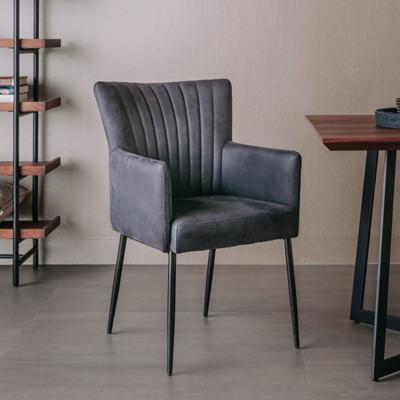 Tower Living Eetkamerstoel 'Toledo' Met armleuning, PU leder, kleur Antraciet