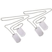 Leger thema ketting - 5x - 2 Dogtags - zilver - soldaten verkleed accessoire