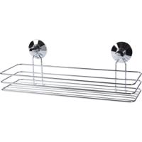 Doucherekje - zilver - 35 cm - badkamerrekje - met zuignappen - houder voor shampooflessen