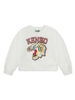 Kenzo Kids sweat à motif tigre brodé - Blanc - thumbnail