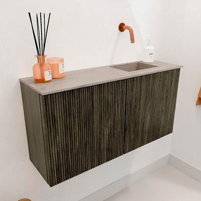 Toiletmeubel Mondiaz Joya Dlux | 80 cm | Meubelkleur Shadow | Faye wastafel Saba Wasbak Rechts | Zonder kraangat(en)