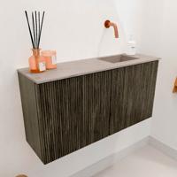 Toiletmeubel Mondiaz Joya Dlux | 80 cm | Meubelkleur Shadow | Faye wastafel Saba Wasbak Rechts | Zonder kraangat(en)