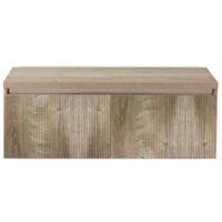 Frozen 3D Badmeubelset 120 cm - Greeplijst in Kleur - Inclusief Wastafelbovenblad Grain Oak