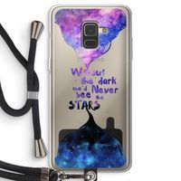 Stars quote: Samsung Galaxy A8 (2018) Transparant Hoesje met koord