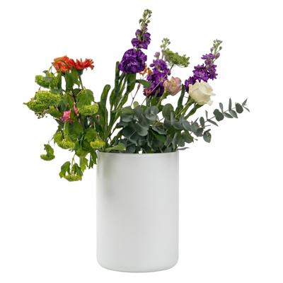 Bloemenvaas Neville - mat wit - glas - D18 x H25 cm Bloemenvaas Neville - mat wit - glas - D18 x H25 cm