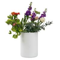 Bloemenvaas Neville - mat wit - glas - D18 x H25 cm