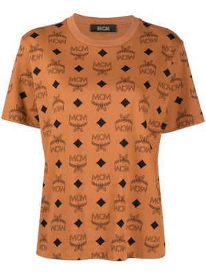 MCM t-shirt à motif monogrammé - Marron