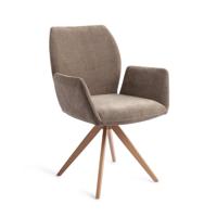 Jesper Home Draaibare Eetkamerstoel 'Misaki' Turn Peach, kleur Mocha Mist