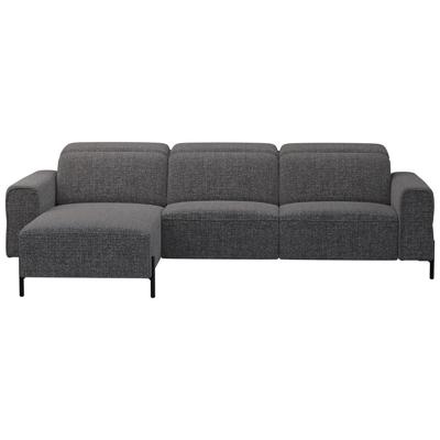 20% korting - Leen Bakker - Hoekbank Dave Links - Verstelbaar - Chacha - Stof - Grijs - 172x275x79 Cm