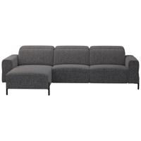 20% korting - Leen Bakker - Hoekbank Dave Links - Verstelbaar - Chacha - Stof - Grijs - 172x275x79 Cm