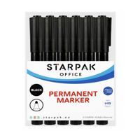 Permanent Stift Rond Zwart, 12st.
