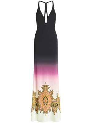 ETRO robe longue à effet dégradé - Noir