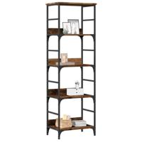 Boekenkast 50x33x153 cm bewerkt hout oud houtkleurig - thumbnail