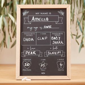 Ginger Ray BAB-105 Botanical Baby Milestone Krijtbord