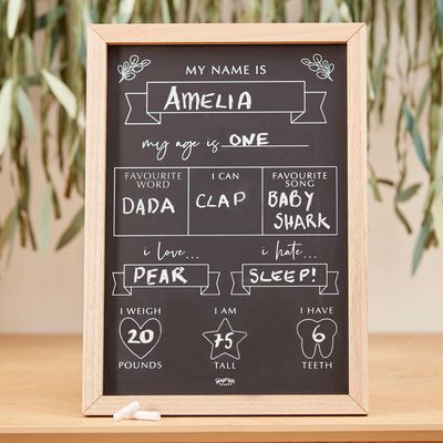 Ginger Ray BAB-105 Botanical Baby Milestone Krijtbord