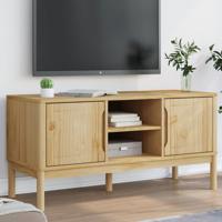 Tv-meubel FLORO 114x43x55 cm massief grenenhout wasbruin