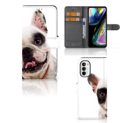 Motorola Moto G52 | Moto G82 | Telefoonhoesje | Met pasjeshouder | Franse Bulldog