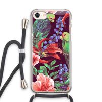 Papegaaien: iPhone 7 Transparant Hoesje met koord