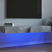 Tv-meubels met LED-verlichting 2 st 60x35x15,5 cm betongrijs