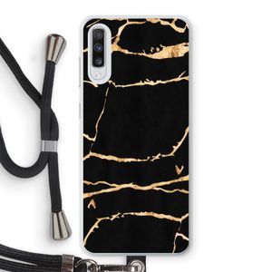 Gouden marmer: Samsung Galaxy A70 Transparant Hoesje met koord