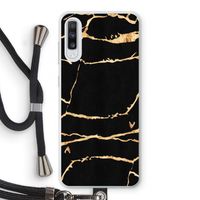 Gouden marmer: Samsung Galaxy A70 Transparant Hoesje met koord