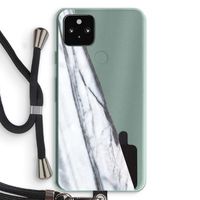Gestreepte marmer: Pixel 5a 5G Transparant Hoesje met koord