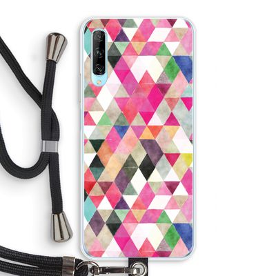Gekleurde driehoekjes: Huawei P Smart Pro Transparant Hoesje met koord