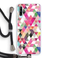 Gekleurde driehoekjes: Huawei P Smart Pro Transparant Hoesje met koord