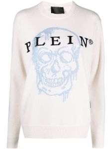 Philipp Plein pull en maille intarsia - Tons neutres