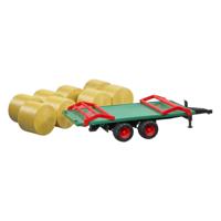 Bruder balentransport aanhanger met 8 ronde balen 1:16
