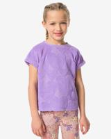 HEMA Kinder T-shirt badstof hartjes paars (paars)