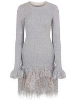 Rabanne robe courte frangée à paillettes - Argent