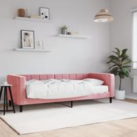 Slaapbank met matras 80x200 cm fluweel roze