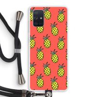 Ananas: Samsung Galaxy A71 Transparant Hoesje met koord