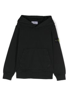 Stone Island Junior hoodie en coton à patch Compass - Noir