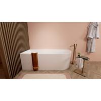 Wiesbaden Zenn Hoekbad Links 180x80cm Acryl Mat Wit met Waste