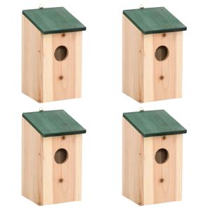 VidaXL Vogelhuisjes 4 st 12x12x22 cm hout