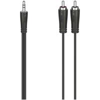 Hama AUDIOKABEL, 3,5-MM-JACK-STEKKER - 2 CINCH-STEKKER, STEREO, 1,5 M Audio kabel Zwart Hama AUDIOKABEL, 3,5-MM-JACK-STEKKER - 2 CINCH-STEKKER, STEREO, 1,5 M Audio kabel Zwart