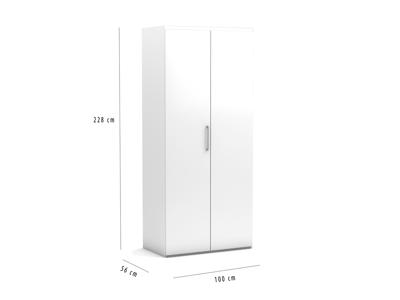 Dubbele kledingkast 100 cm voor bij opklapbed 228 cm hoog Dubbele kledingkast 100 cm voor bij opklapbed 228 cm hoog