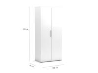Dubbele kledingkast 100 cm voor bij opklapbed 228 cm hoog