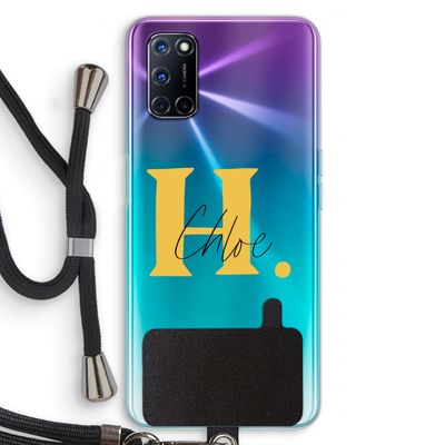 Amber Script: Oppo A92 Transparant Hoesje met koord
