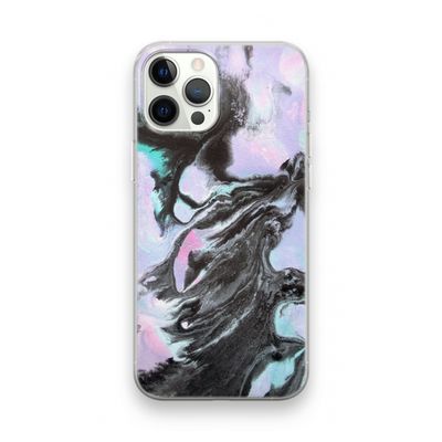 Pastel zwart: iPhone 12 Pro Transparant Hoesje