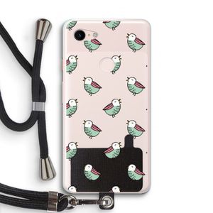 Vogeltjes: Pixel 3 XL Transparant Hoesje met koord