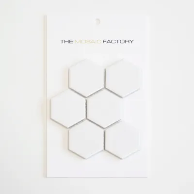The Mosaic Factory Barcelona Mozaiek Tegel Hexagon - Wit Porselein Geglazuurd 281x325 mm