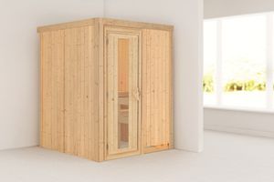 Karibu | Minja Sauna met Dakkraag | Energiesparende Deur